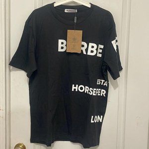 nwt burberry london black t-shirt cotton